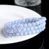 Crystal Natural Blue Pattern Agate Ball Blue Striped Agate Scattered Beads Bracelet