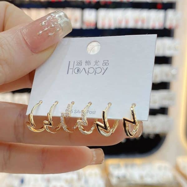 Exquisite Small Lightning Combo Set Ear Buckles