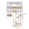 Acrylic Pearl Butterfly Pendant Earring Set Women