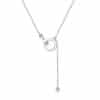 Silver Necklace Moissanite Interlocking Pendant For Women