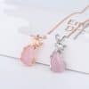 Crystal Fox Pendant Rose Gold Clavicle Chain Simple