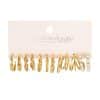 Personalized Metal Three Tube Fried Dough Twist Earring Set 6 Pieces