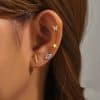 925 Sterling Silver Butterfly Star Devil's Eye Set With Diamond Earrings