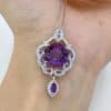 Spring New S925 Silver Platinum-plated Inlaid Amethyst Pendant