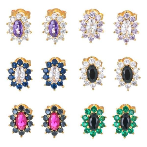 Women's Fashion Simple Micro-set Zirconia Earbone Studs