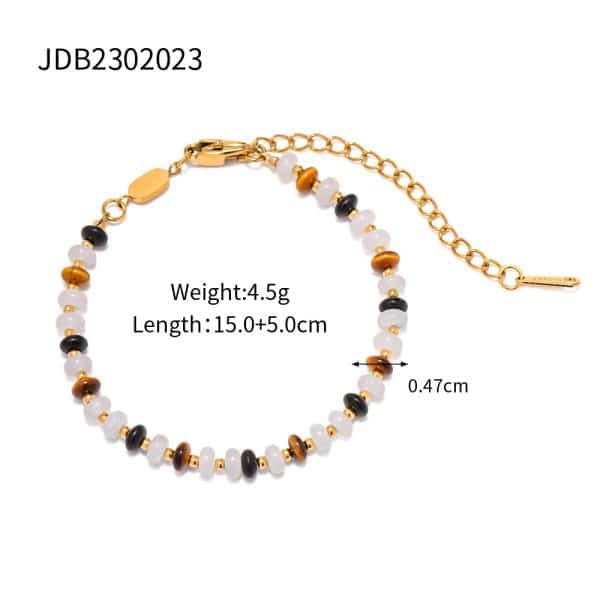 Women's Natural Stone 1 Stainless Steel Bracelet Jewelry