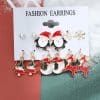 Christmas Snowman Cane Stud Earrings Combination Set