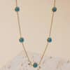 Simple All-match Titanium Steel Turquoise Collarbone Necklace Set