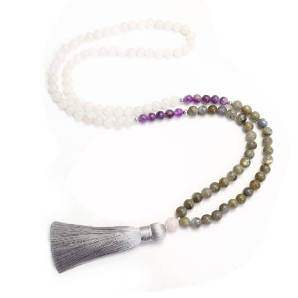 Bohemian Necklace 108 Glitter Stones Amethyst Lantern