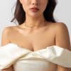Simple Clavicle Chain Open Line Geometric Neck Ring Metallic