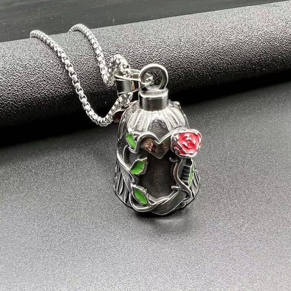 Titanium Steel Vintage Polished Double-sided Epoxy Rose Motorcycle Riding Lucky Bell