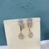Full Diamond Square Drop Front And Rear Eardrops