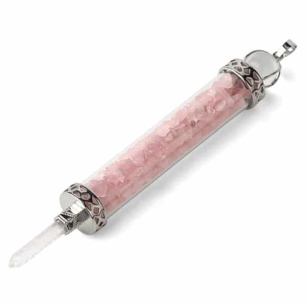 Rhodolite Crushed Stone Wishing Bottle Wing Scepter Jewelry Pendant Crystal Crafts