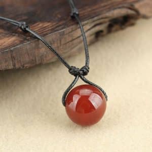 Red Agate Necklace Women's Simple All-matching Long Sweater Chain