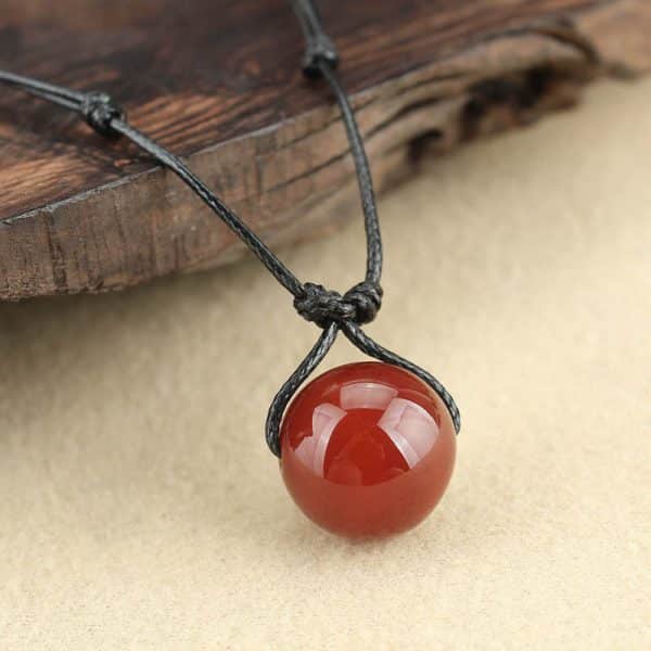 Red Agate Necklace Women's Simple All-matching Long Sweater Chain