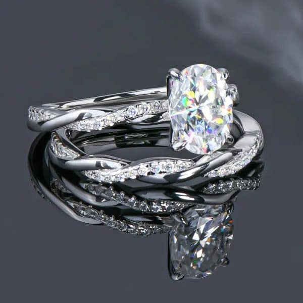 Classical Zircon Simple Ring Two-piece Wedding Dress