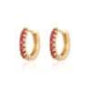 European And American Ins Round Micro-set Color Zircon Ear Buckle