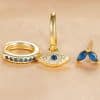Lady Temperament Trendy Earrings Buckle Stud 3-piece Set