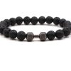 8mm Black Matte Volcanic Stone