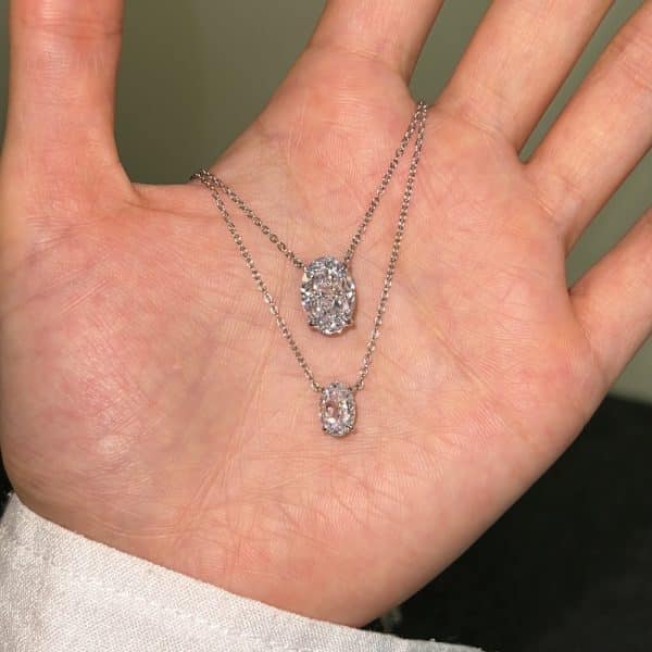 S925 Sterling Silver Necklace Women's Oval