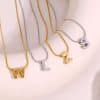 18k Gold Titanium Steel Necklace With 26 English Letters