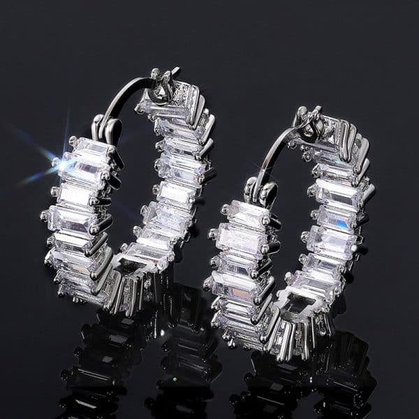 Personalized Single Row Water Drop AAA Zircon Earrings