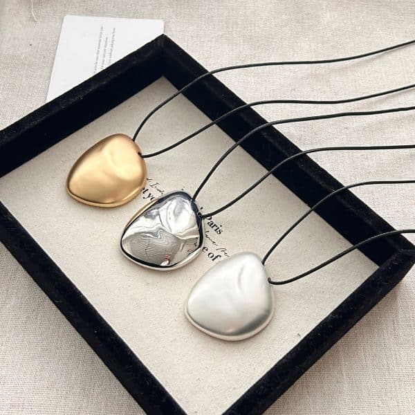 Irregular Brushed Pendant Necklace Simple Fashion Frosted Geometric