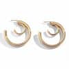 All-match Double Layer Half Circle Geometric Metal Earrings Women