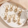18K Gold Plated Micro Set Zircon Letter Earrings For Women