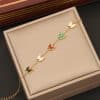 Colorized Butterfly Necklace Fashion Stainless Steel Jewelry Set