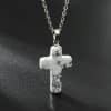 Natural Stone Agate Stone Cross Pendant Necklace