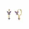 S925 Silver Needle Set Zircon Butterfly Earrings