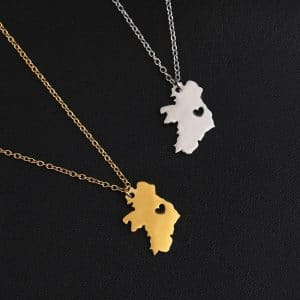 Stainless Steel Peach Heart National Clavicle Chain