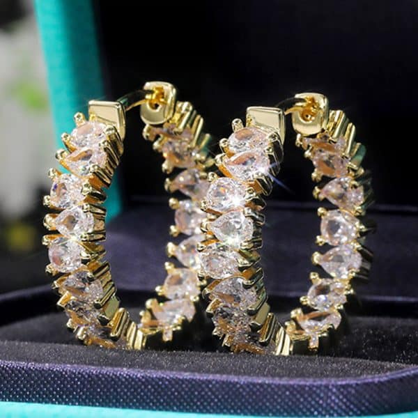 Personalized Single Row Water Drop AAA Zircon Earrings
