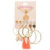 Pearl Headdress Necklace Love Tassel Earrings Set Creative Retro Simple