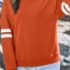 Fiery Red Varsity Striped Detail Drop Shoulder Oversized Sweatshirt