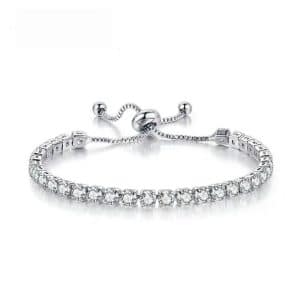 Simple Stainless Steel Material Square Zircon Crystal Bracelet