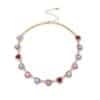 Women's Colorful Diamond-embedded Heart-shaped Clavicle Necklace