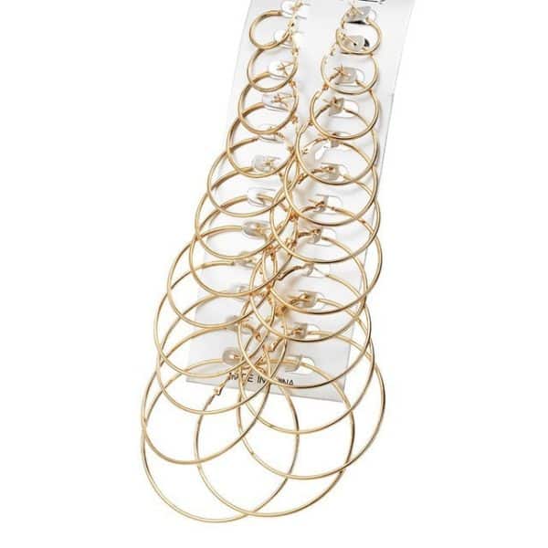Gold Large Circle Combination Set Earrings Exaggerated Metal