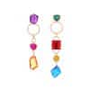 Asymmetric Long Drop-shaped Rhinestone Earrings