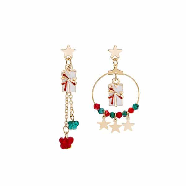 Creative Christmas Elk Star Pendant Set Jewelry Earrings