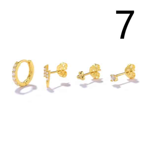 Women's Fashion Irregular Geometric Diamond Earrings Set