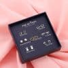 New 925 Silver Needle Earrings Gift Box Fashion Xingyue Combination Set
