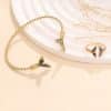 European And American Water Drop Ring Earrings Bangle Jewelry Suit