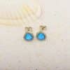 Drop Shape Blue Opal Opal Stud Earrings Cute Girl Drop-shaped Earrings