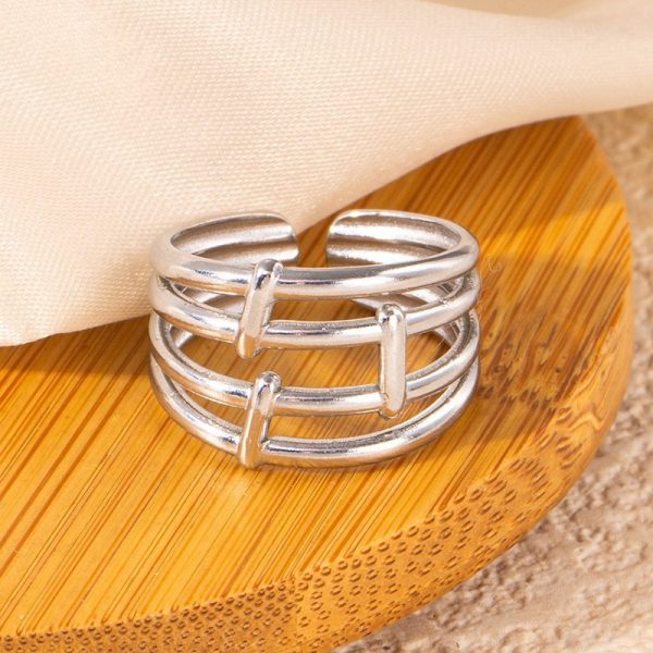 Fashion Personalized New Fishtail Palm Plaid Ring