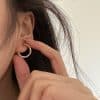 925 Sterling Silver Gold And Silver Color Matching Circle Ear Clip Women