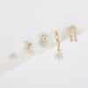 Silver Needle Trendy Earrings Geometric Five-piece Set For Women