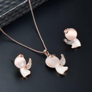 Opal Jewelry Set Cute Little Angel Two-piece Alloy