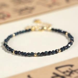 3mm Blue Tourmaline Cut Beaded Bracelet